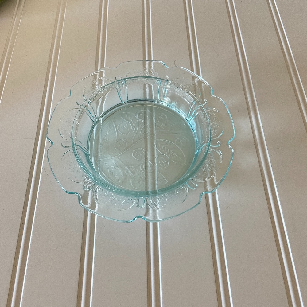 Vintage Blue Depression Glass Butter Dish